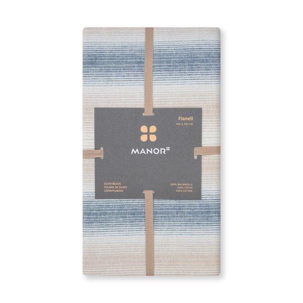 Manor Fabia Housse de couette en flanelle rayée  