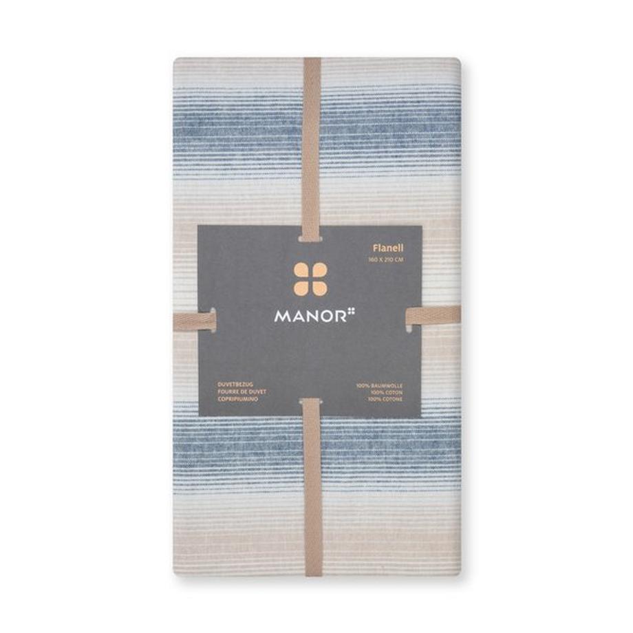Manor Fabia Copripiumino in flanella a righe  