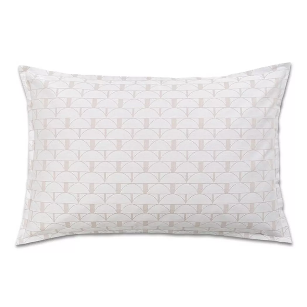Manor - Kissenbezug, Fiumefreddo Gemusterter Satin Premium Kissenbezug, 50 x 90 cm, Weiss