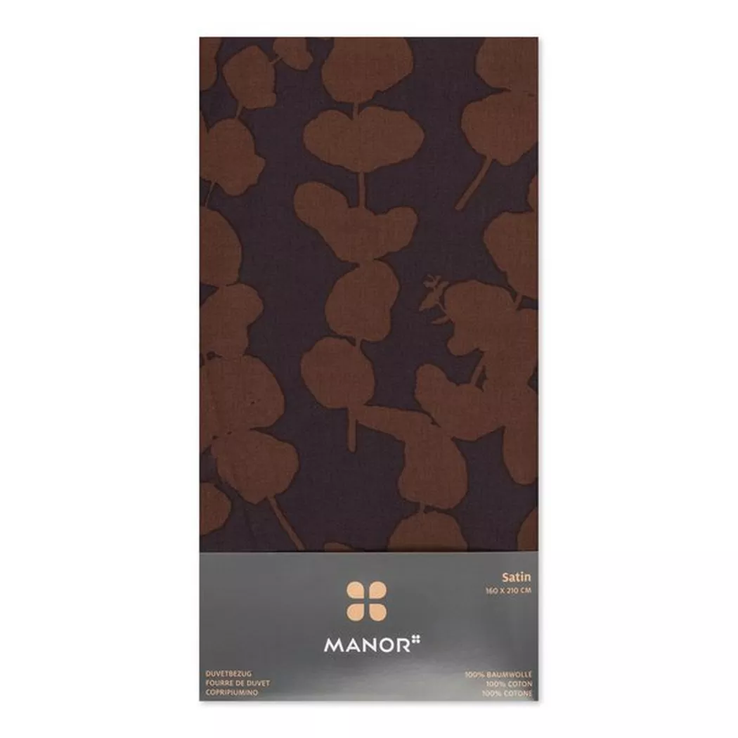 Manor Amaroni Satin Duvet Cover Brown 160x210cm