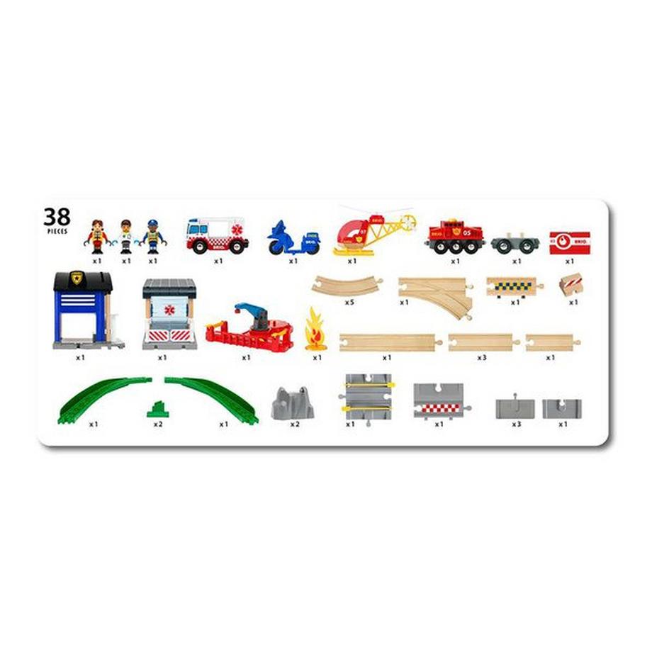 BRIO  Set di polizia e vigili del fuoco Deluxe 