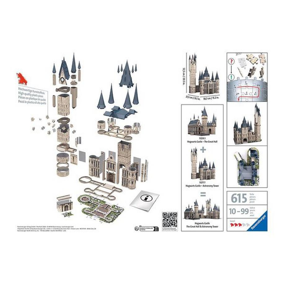 Ravensburger  Castello di Hogwarts di Harry Potter - Torre astronomica, 615 Pezzi 