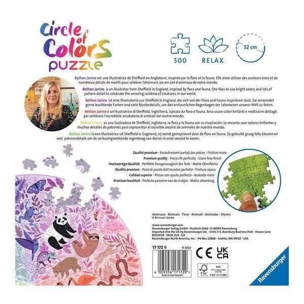 Ravensburger  Circle of Colors - Animali, 500 pezzi 