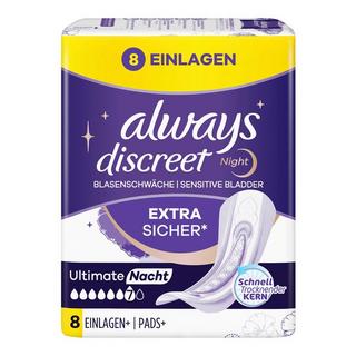 always Discreet Inkontinenz Nacht Gli Assorbenti Per Incontinenza Discreet Plus Ultimate Night 