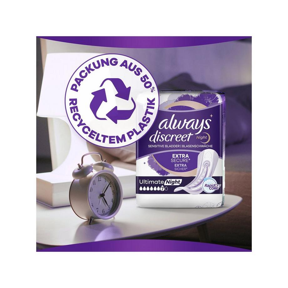 always Discreet Inkontinenz Nacht Discreet Inkontinenz-Einlagen Plus Ultimate Night 
