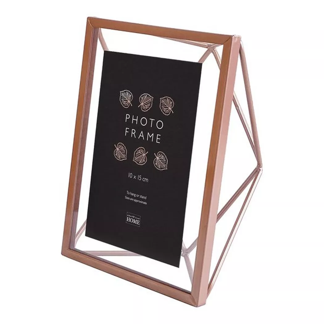 EIBERT Geometric Metal Frame 10x15cm Rose Gold