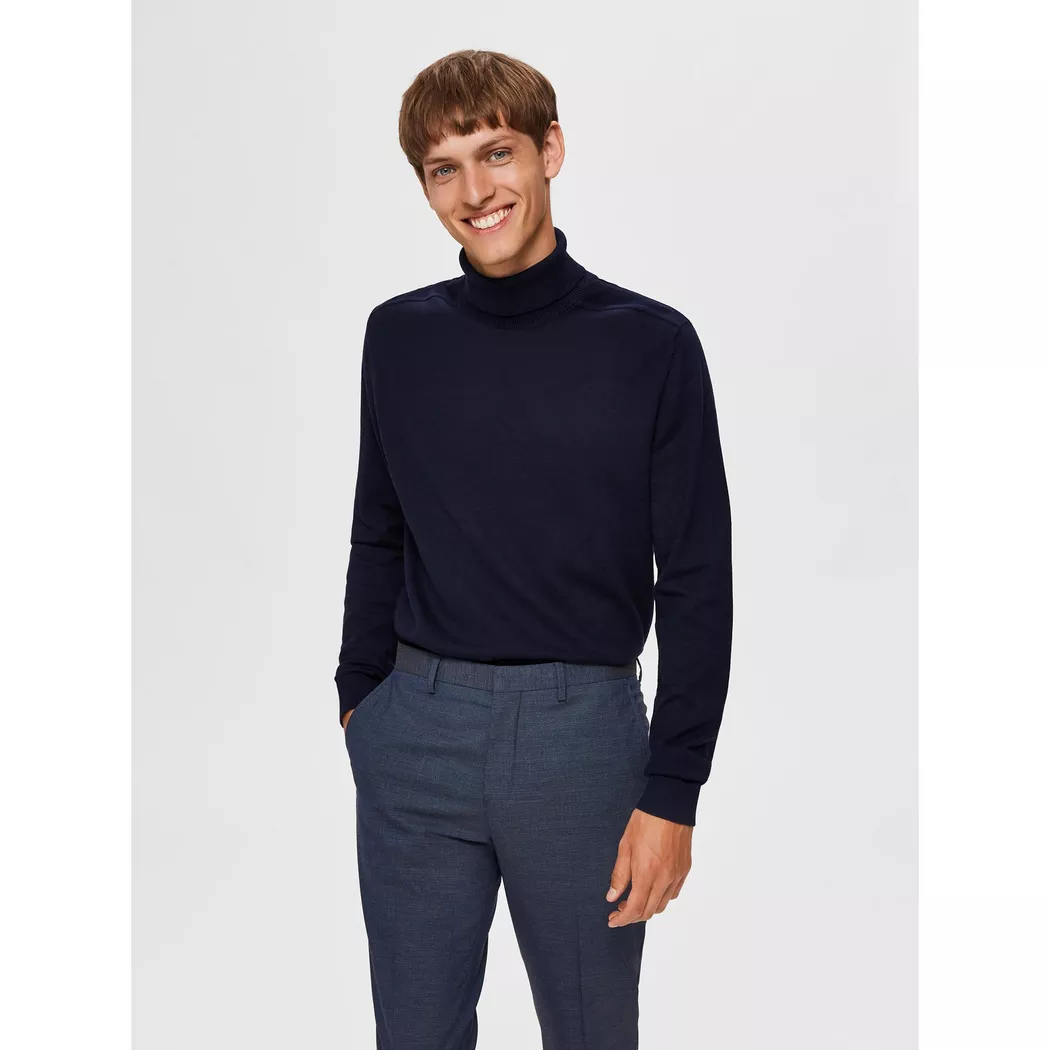 Selected - Pullover, Rollkragen, für Herren, Marine, Größe L