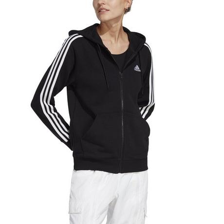 adidas 3S FT FZ R HD BLACK/WHITE Veste en molleton 