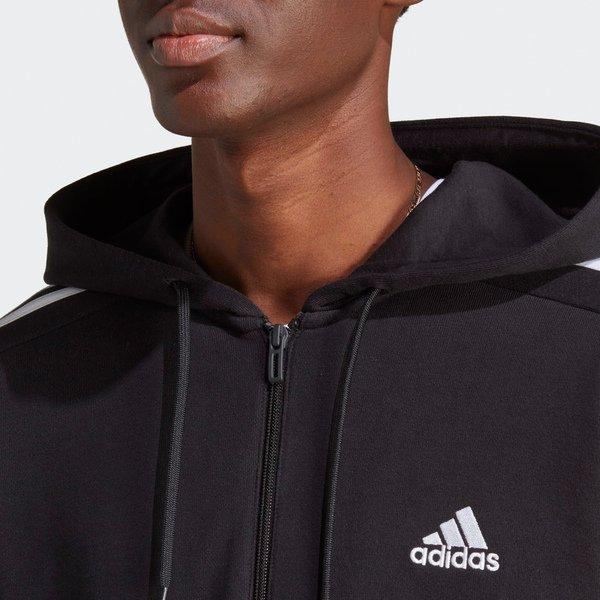 adidas 3S FT FZ HD BLACK/WHITE Sweatjacke 