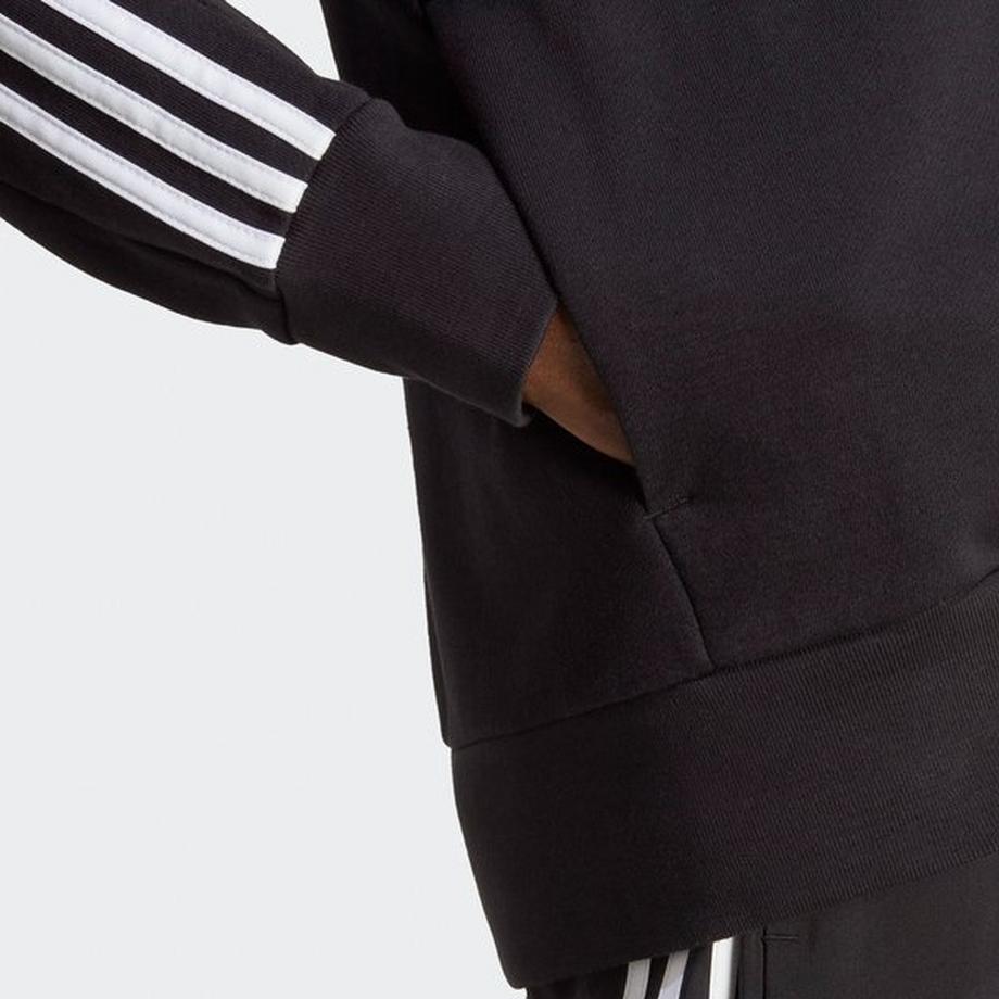 adidas 3S FT FZ HD BLACK/WHITE Sweatjacke 