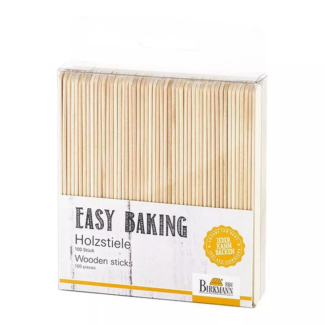 BIRKMANN - Cakepop-Ersatzstiele, 14cm, Hellbraun