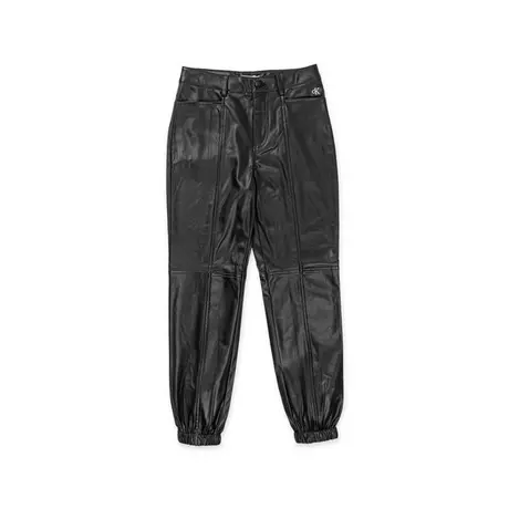 Calvin Klein Pantalone PU LEATHER JOGGER PANTS Black