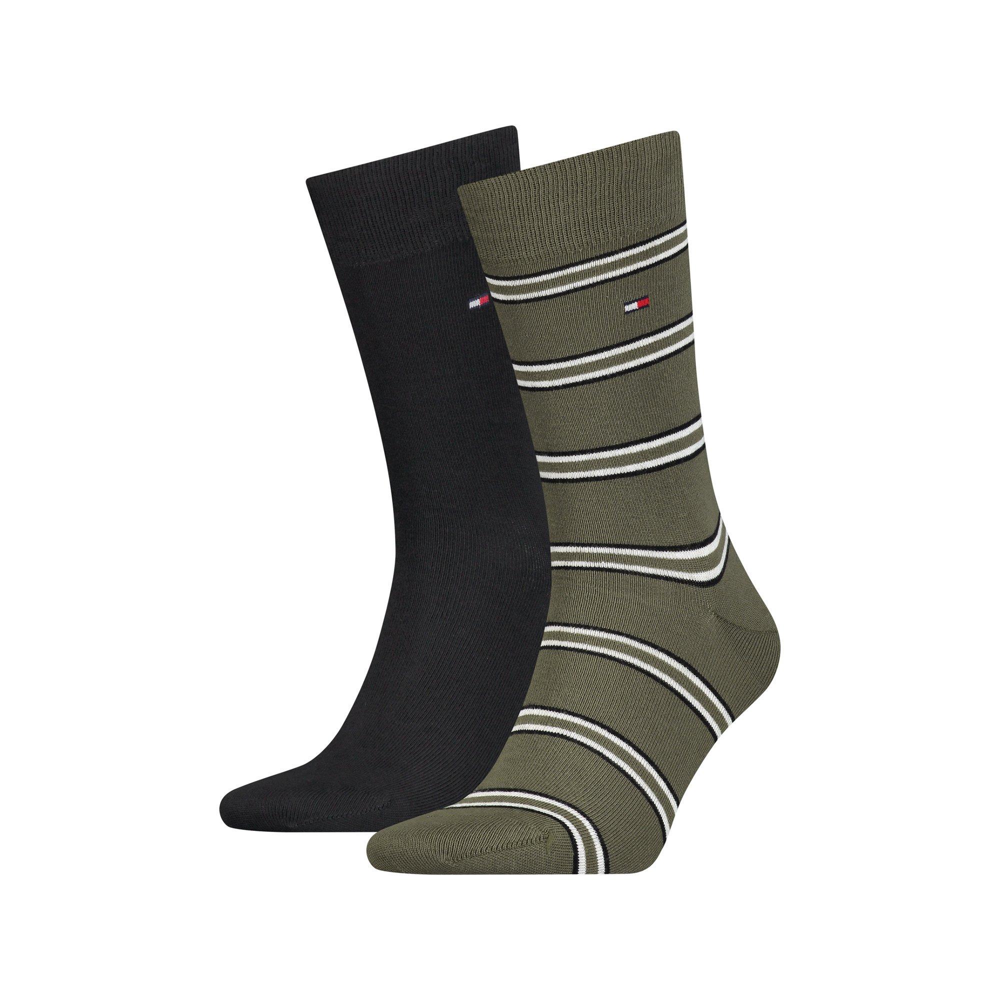 TOMMY HILFIGER TH MEN SOCK 2P TOMMY STRIPE OC Multipack, chaussettes 