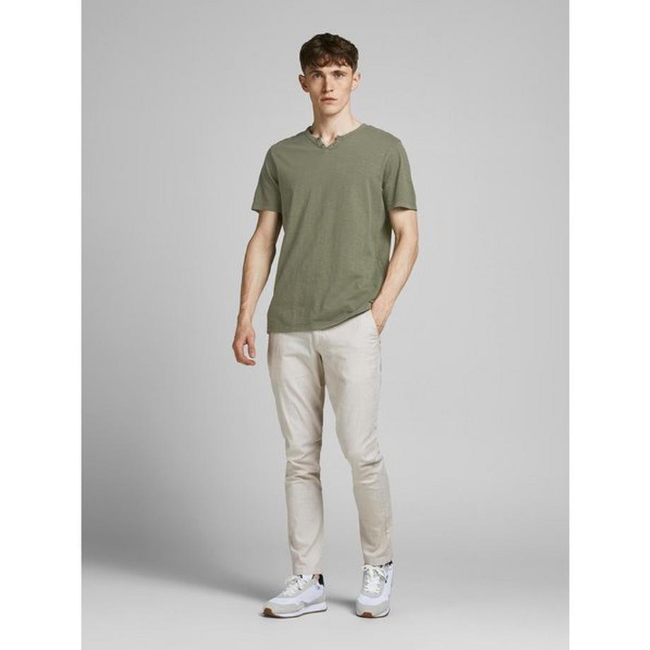 JACK & JONES T-shirt Col Fendu Manches Courtes  
