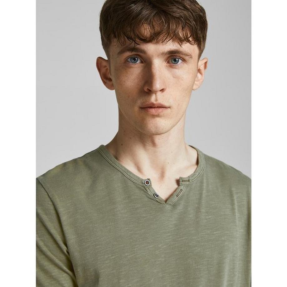 JACK & JONES T-shirt Col Fendu Manches Courtes  