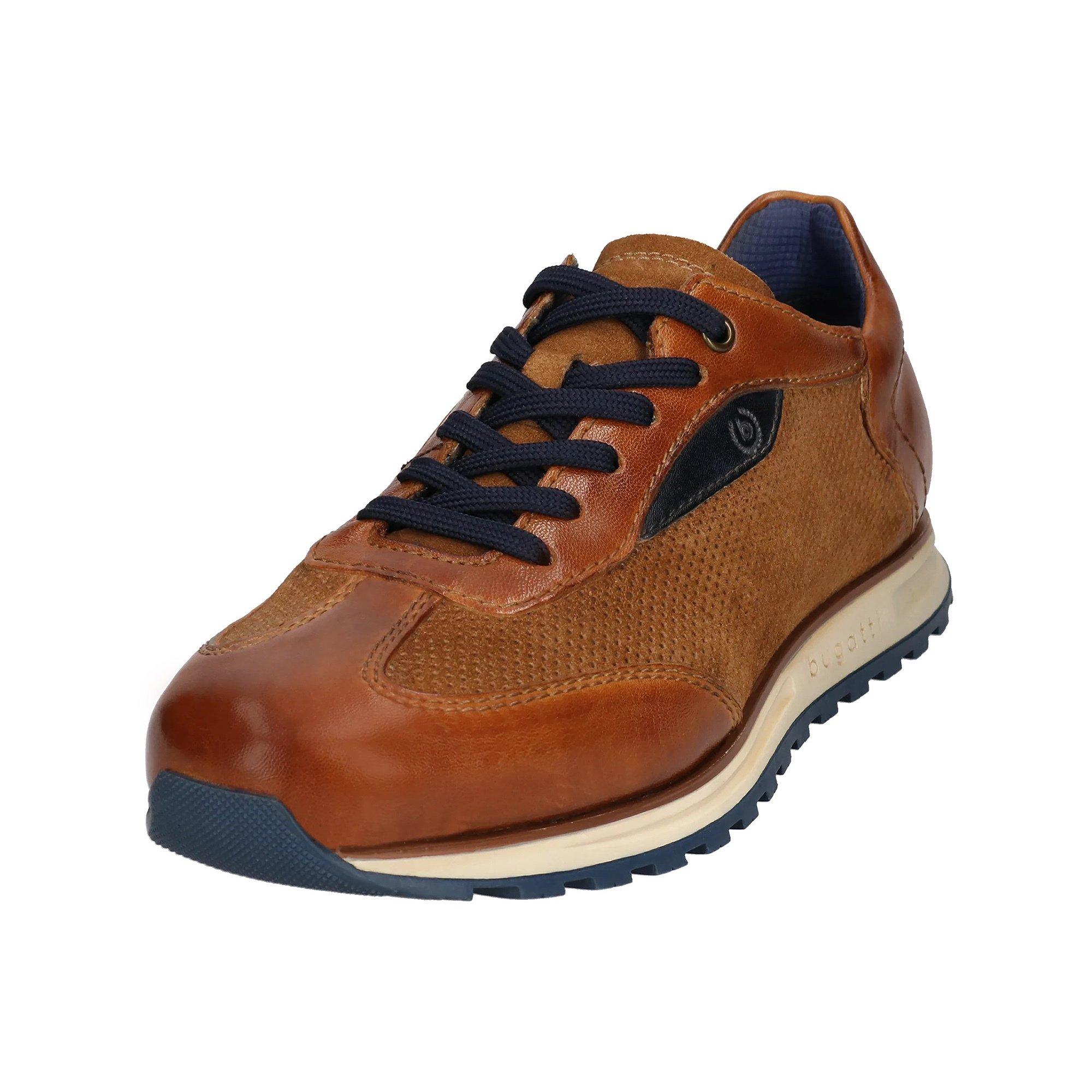 Bugatti Herren Sneaker – Low-Top, Bequem, Elastische Schnürung, In Normalweite, Schwarz