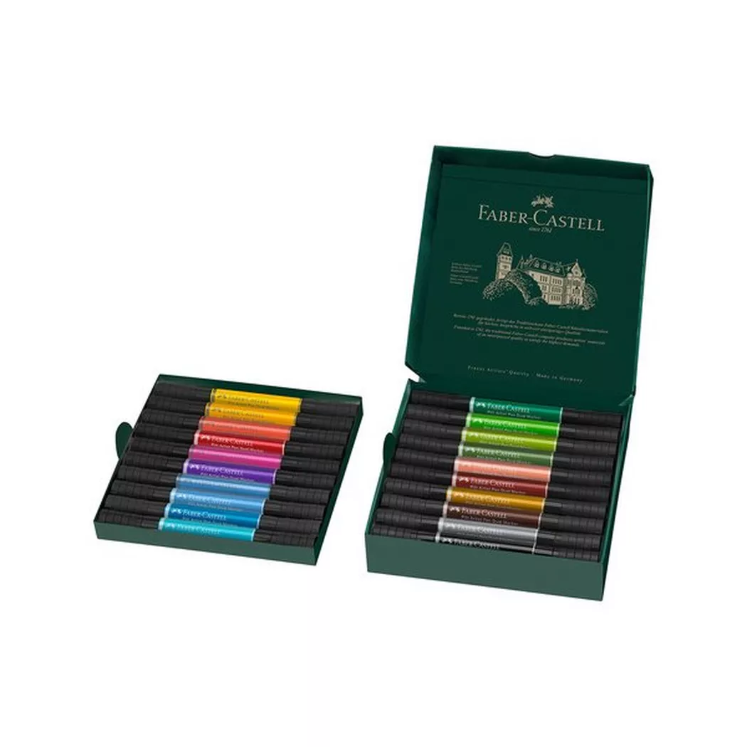 FABER CASTELL - Tuschestift-Set, 17.6X16.7X4CM, Zweifarbig