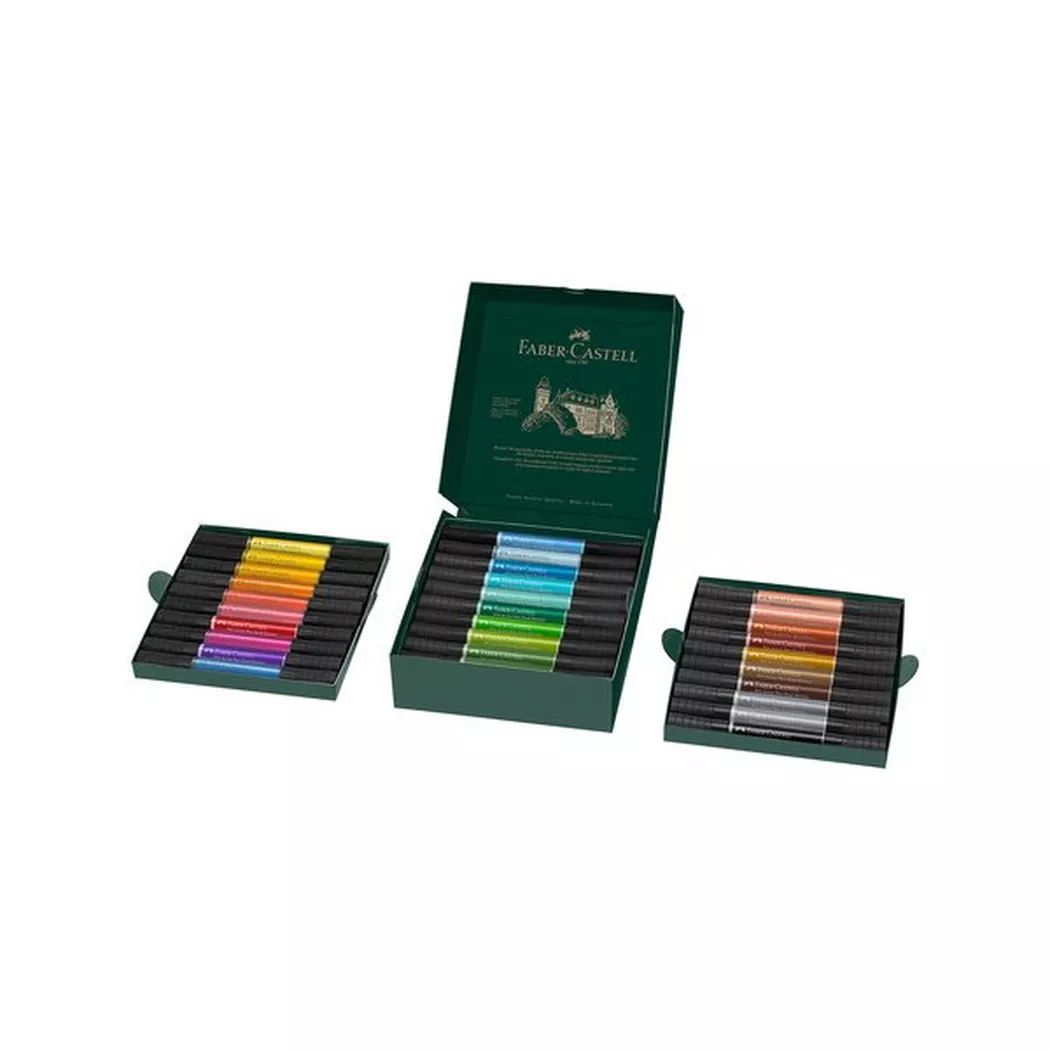 FABER CASTELL - Tuschestift-Set, 17.8X16.7X6CM, Zweifarbig