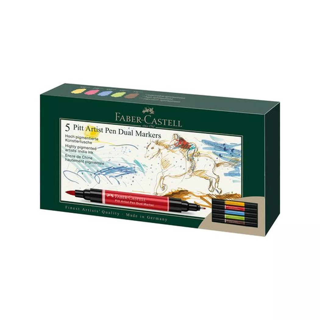 FABER CASTELL - Tuschestift-Set, 9X16.5X2CM, Zweifarbig