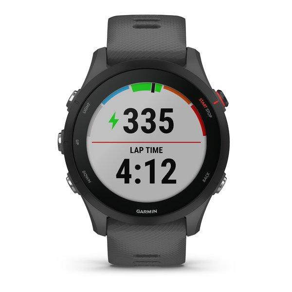 GARMIN Forerunner 255, Schiefergrau/schwarz Smartwatch Display 