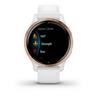 GARMIN Venu 2s, weiss/Rosegold Lederarmband Smartwatch Display Blanc
