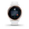 GARMIN Venu 2s, weiss/Rosegold Lederarmband Smartwatch Display Blanc
