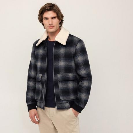 Manor Man Bomberjacke kariert mit Reissverschluss  