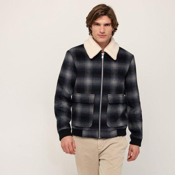 Manor Man Giubbotto bomber a quadri con cerniera  