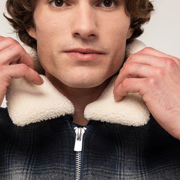 Manor Man Giubbotto bomber a quadri con cerniera  