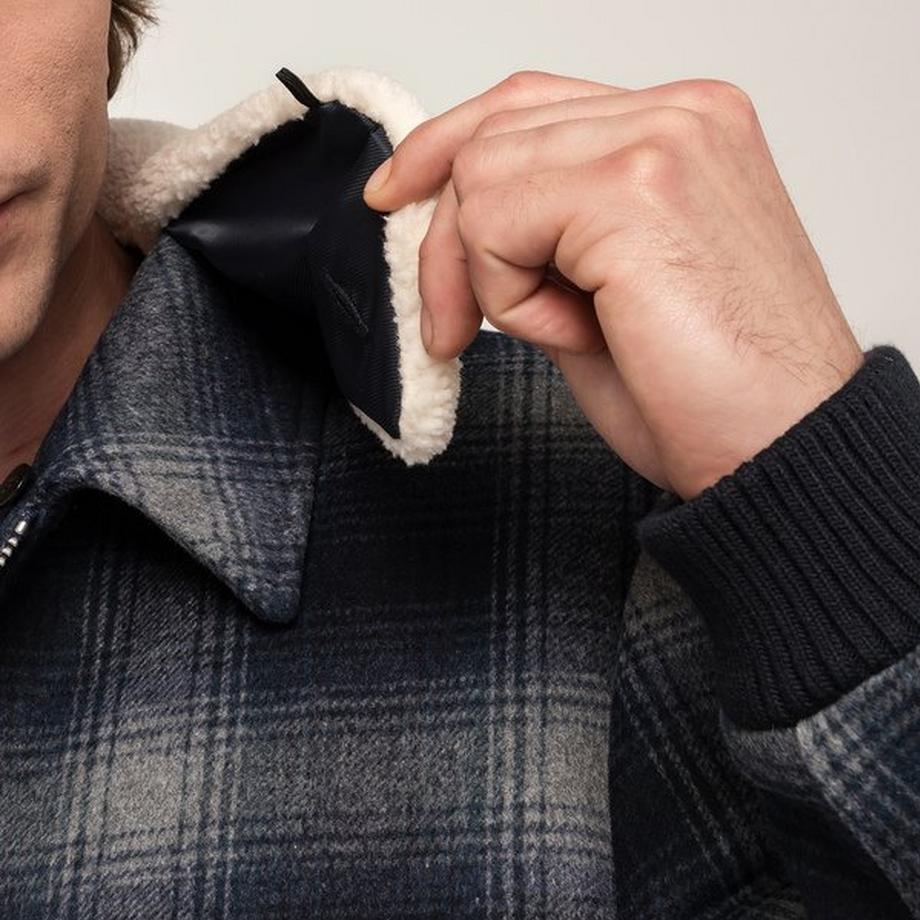 Manor Man Karierte Bomberjacke mit Reissverschluss  