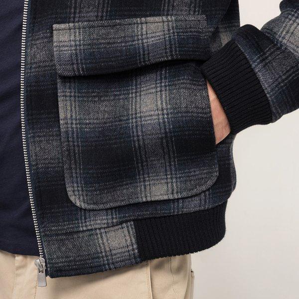 Manor Man Giubbotto bomber a quadri con cerniera  