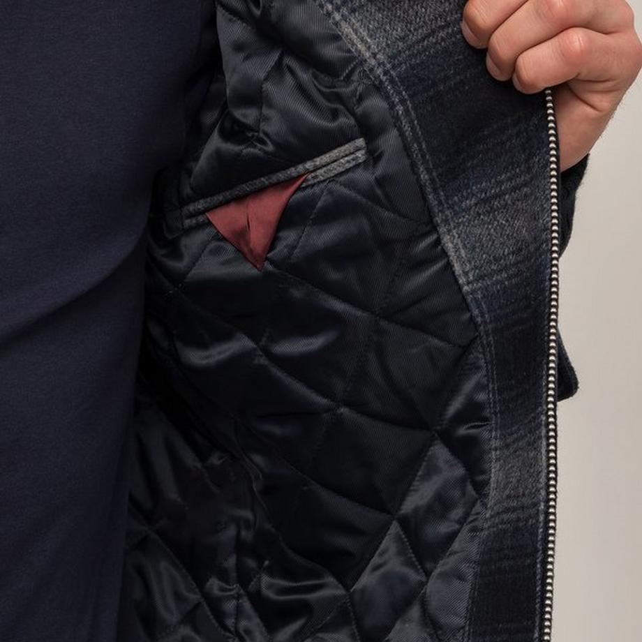 Manor Man Karierte Bomberjacke mit Reissverschluss  