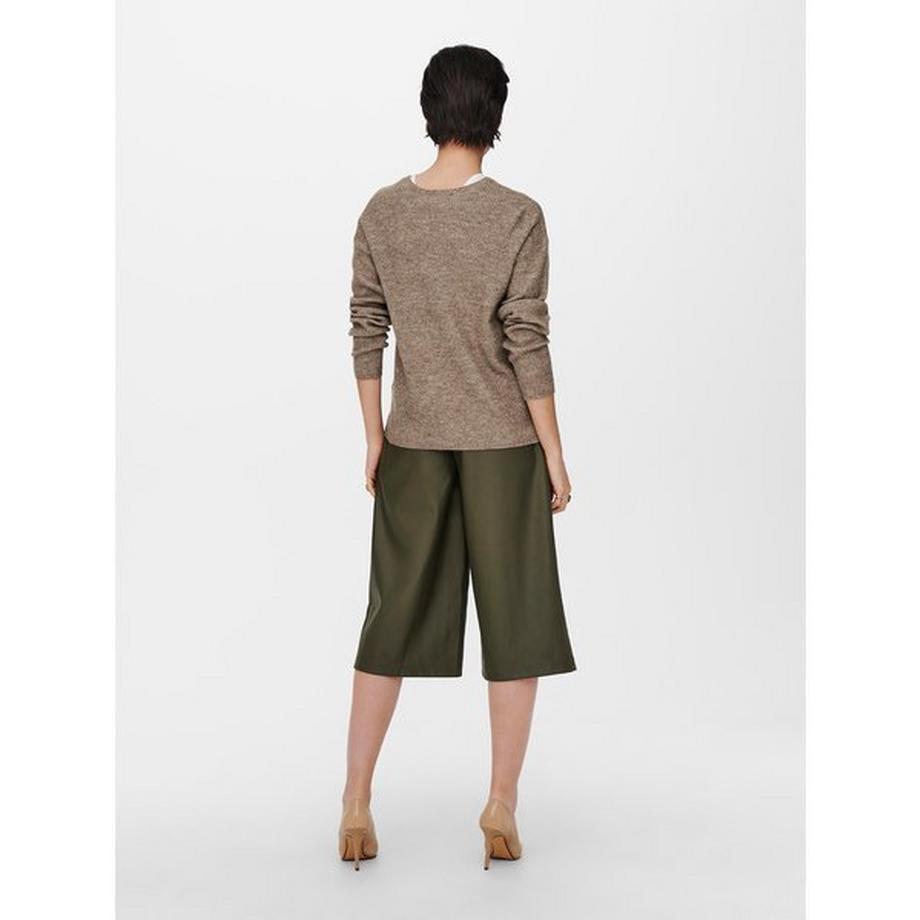 ONLY Pullover V-Ausschnitt Gerippter Strick  