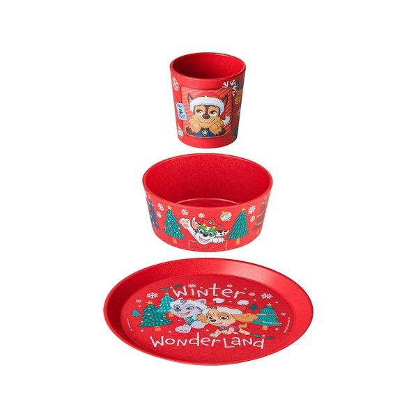 Image of Kindergeschirr, 3-teilig Unisex Rot Bedruckt