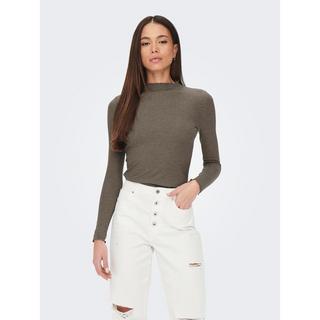 ONLY Langarm Geripptes Stehkragen T-Shirt  