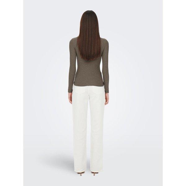 ONLY T-shirt Manches Longues Col Montant Côtelé  