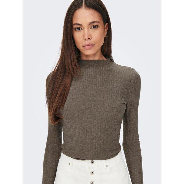 ONLY T-shirt Manches Longues Col Montant Côtelé  