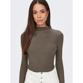 ONLY T-shirt Manches Longues Col Montant Côtelé  