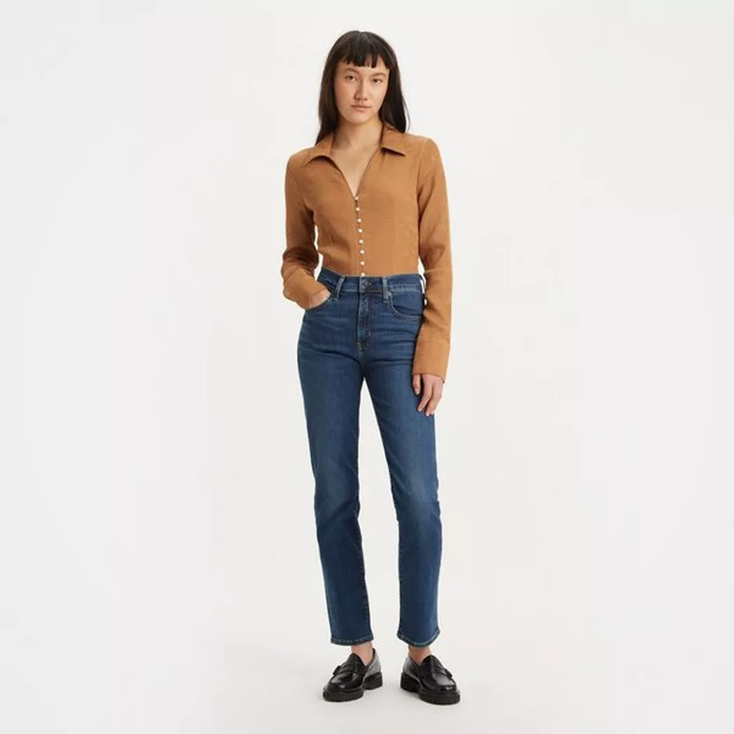 Levi's pour femme. 18883-0207 Jeans 724 Blue (27/30), Bleu, Casuel, Coton, Denim