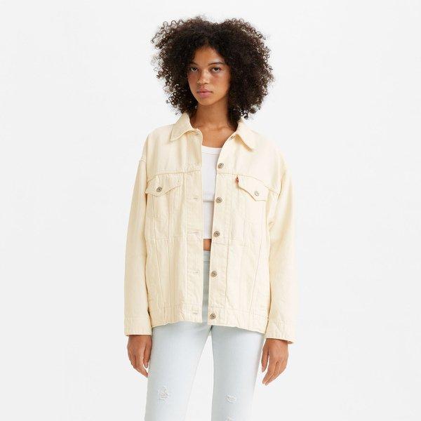 Image of Jeansjacke Mit Knöpfen Damen Weiss S