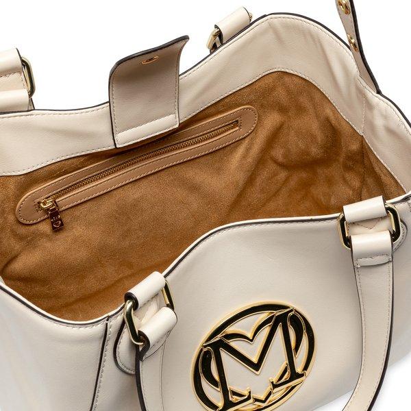 LOVE MOSCHINO SUPERGOLD Hobo Bag Ecru
