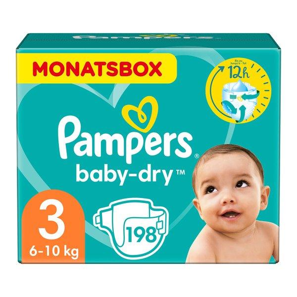 Image of Pampers Baby Dry Gr.3 Midi 6-10kg Monatsbox Baby-Dry Grösse 3, 6-10kg, Monatsbox, 198 Pcs. - 198STK
