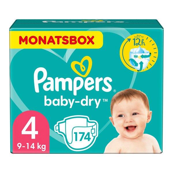 Image of Pampers Baby-Dry Grösse 4, 9-14kg, Monatsbox, 174 Pcs. - 174STK