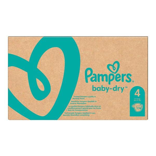 Pampers Baby Dry Gr.4 Maxi 9-14kg Monatsbox Baby-Dry Grösse 4, 9-14kg, Monatsbox, 174 Pcs. 