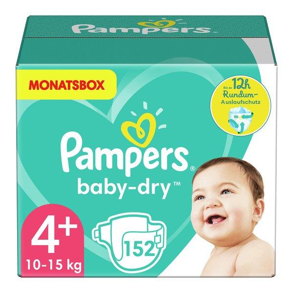 Image of Pampers Baby-Dry Grösse 4+, Monatsbox, 10kg-15kg, 152 Pcs. - 152 Pezzi