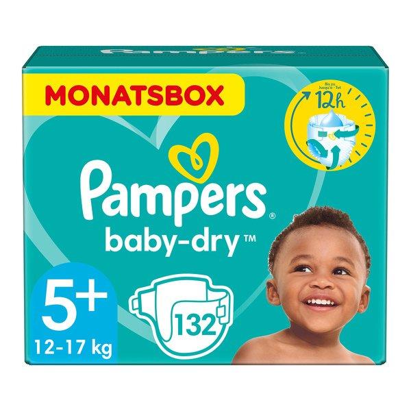 Image of Pampers Baby-Dry Grösse 5+, 12kg-17kg, Monatsbox, 132 Pcs. - 132STK
