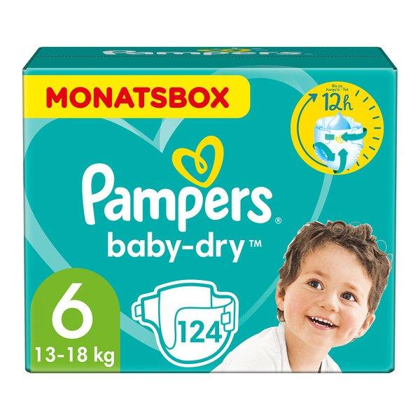 Image of Pampers Baby Dry Gr.6 Extra Large 13-18kg Monatsbox Baby-Dry Grösse 6, 13kg-18kg, Monatsbox, 124 Pcs. - 124STK
