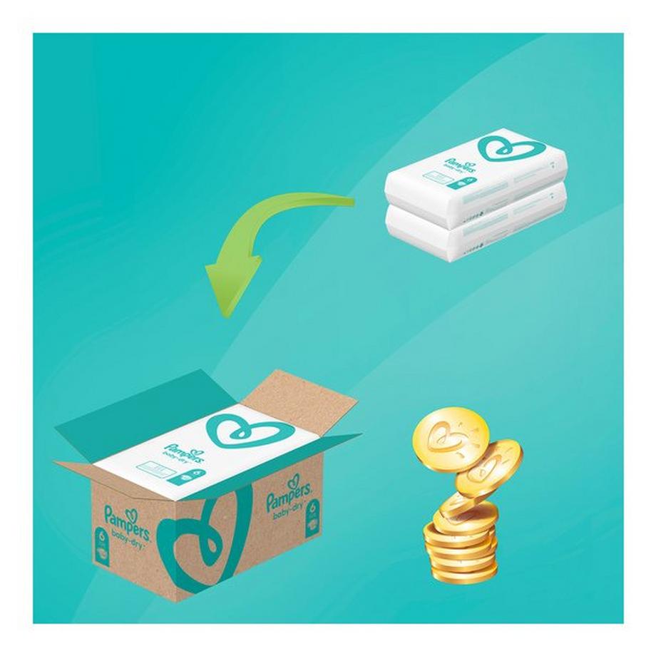 Pampers Baby Dry Gr.6 Extra Large 13-18kg Monatsbox Baby-Dry Grösse 6, 13kg-18kg, Monatsbox, 124 Pcs. 