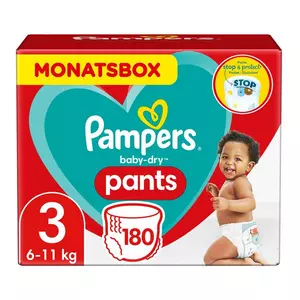 Baby-Dry Pants Taille 3, boîte mensuelle, 6kg-11kg, 180 Pcs.