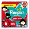 Pampers Baby Dry Pants Gr.4 Maxi 9-15kg Monatsbox Warner Brothers Baby-Dry Superhéros Pants Taille 4, boîte mensuelle, 9kg-15kg, 120 Pcs. 